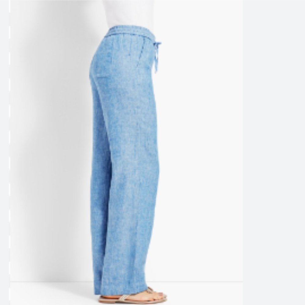 Talbots Linen Drawstring Pockets Pants Size 18w P… - image 1